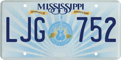MS license plate LJG752