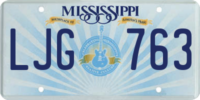 MS license plate LJG763