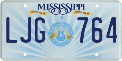 MS license plate LJG764