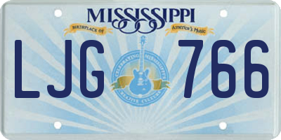 MS license plate LJG766