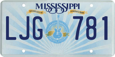 MS license plate LJG781