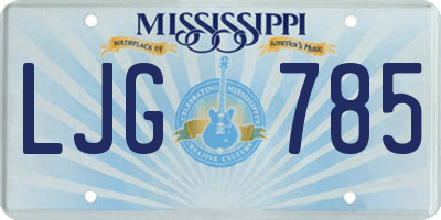 MS license plate LJG785