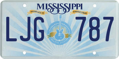 MS license plate LJG787