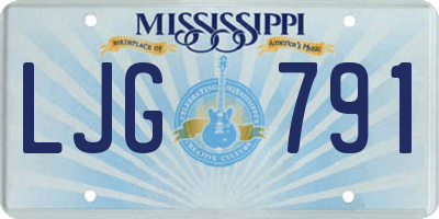 MS license plate LJG791