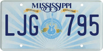 MS license plate LJG795