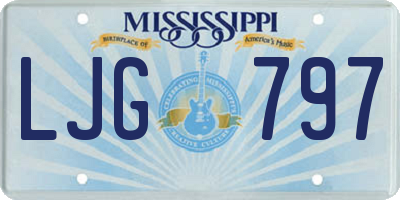MS license plate LJG797