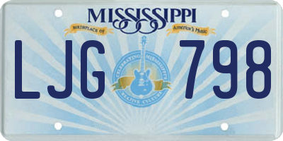 MS license plate LJG798