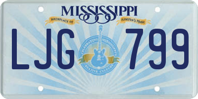 MS license plate LJG799