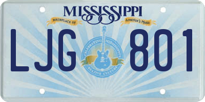 MS license plate LJG801