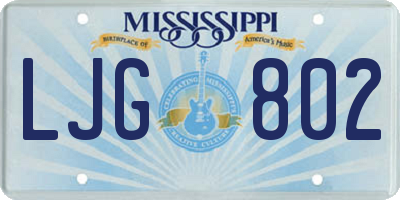 MS license plate LJG802