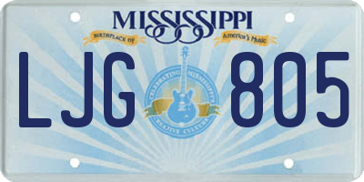 MS license plate LJG805