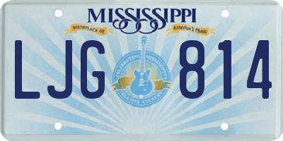 MS license plate LJG814