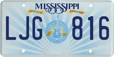 MS license plate LJG816