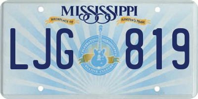 MS license plate LJG819