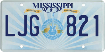 MS license plate LJG821