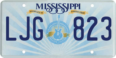 MS license plate LJG823