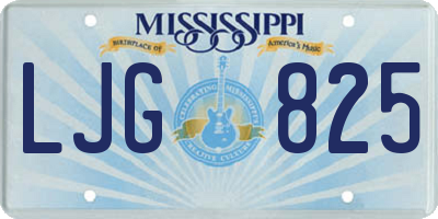 MS license plate LJG825