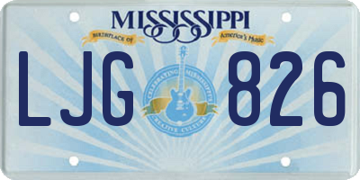 MS license plate LJG826