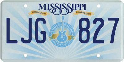 MS license plate LJG827