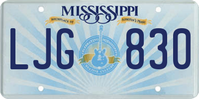 MS license plate LJG830