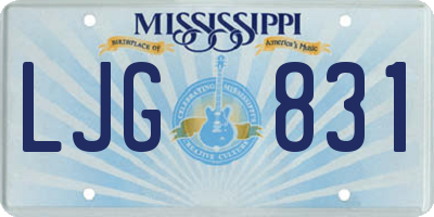 MS license plate LJG831