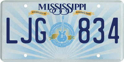 MS license plate LJG834