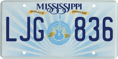 MS license plate LJG836