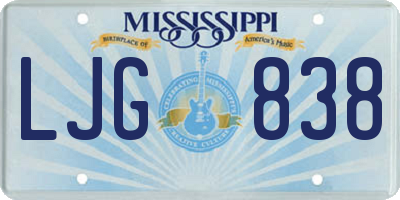 MS license plate LJG838