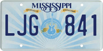 MS license plate LJG841