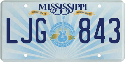 MS license plate LJG843