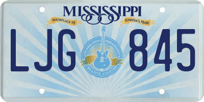 MS license plate LJG845