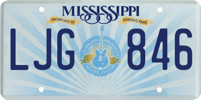 MS license plate LJG846