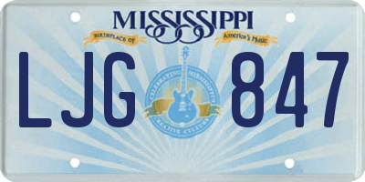 MS license plate LJG847