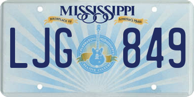 MS license plate LJG849