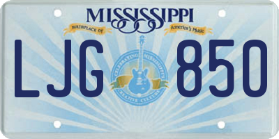 MS license plate LJG850