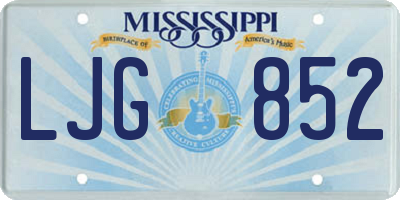 MS license plate LJG852