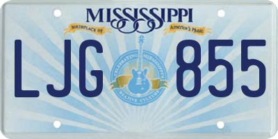 MS license plate LJG855