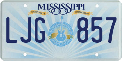 MS license plate LJG857
