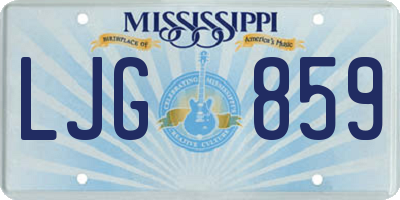 MS license plate LJG859
