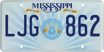 MS license plate LJG862