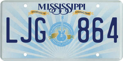 MS license plate LJG864