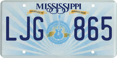 MS license plate LJG865