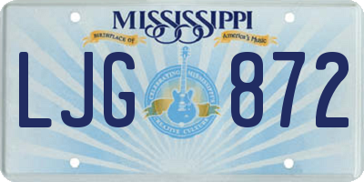 MS license plate LJG872