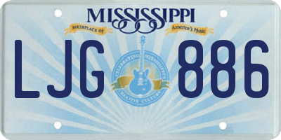 MS license plate LJG886