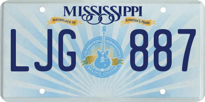 MS license plate LJG887