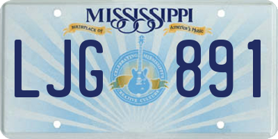 MS license plate LJG891