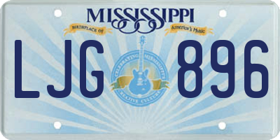 MS license plate LJG896