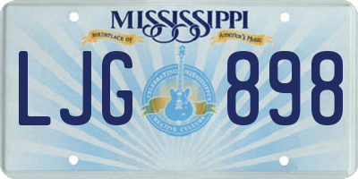 MS license plate LJG898