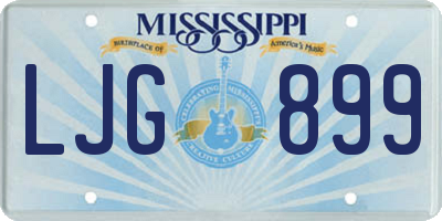 MS license plate LJG899