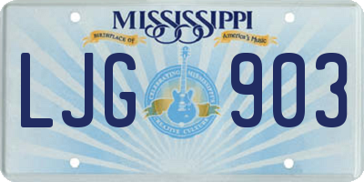 MS license plate LJG903